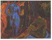 Ernst Ludwig Kirchner Three nudes oil on canvas